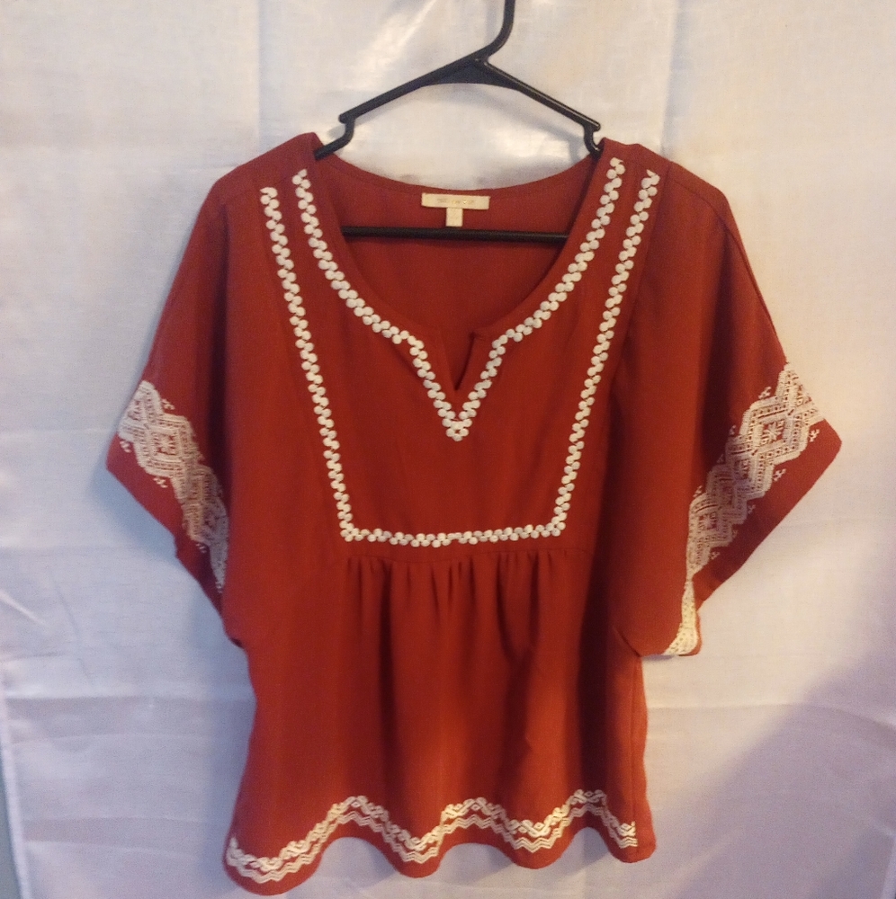 Woman's size large skies are blue soft red blouses